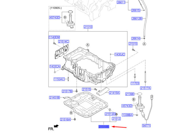 215202F010 Hyundai Santa Fe MK3 DM Oil Pan Bottom 215202F010 NEW ORIGINAL