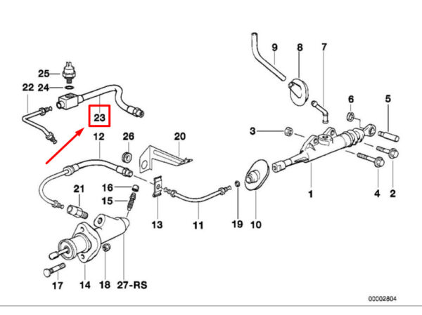 BMW Z3 Coupe E36 Clutch Master Cylinder Line 215228238 2228238 NEW ORIGINAL - Image 4