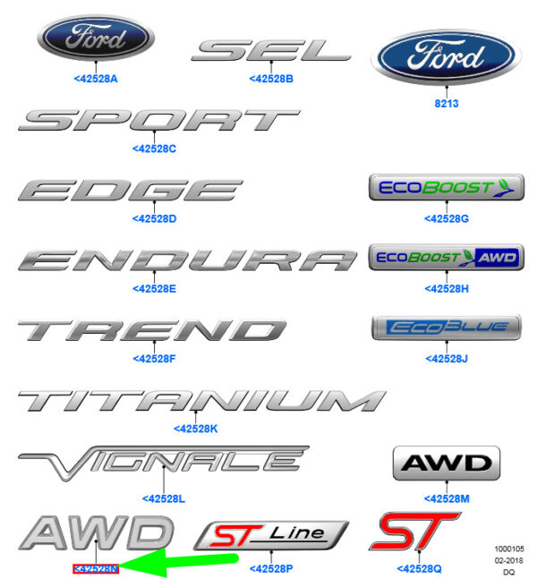 NEW FORD EDGE MK2 FRONT FENDER NAME PLATE EMBLEM 2179162 GT4B-R000A72-AA - Image 3