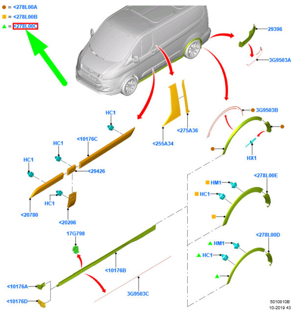FORD TOURNEO CUSTOM Rear Right Wheel Arch Front Deflector 2179951 NEW GENUINE - Image 6