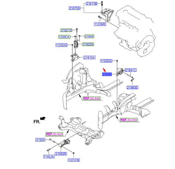 21830A5500 Hyundai i30 MK3 Transmission Mount 21830A5500 NEW ORIGINAL