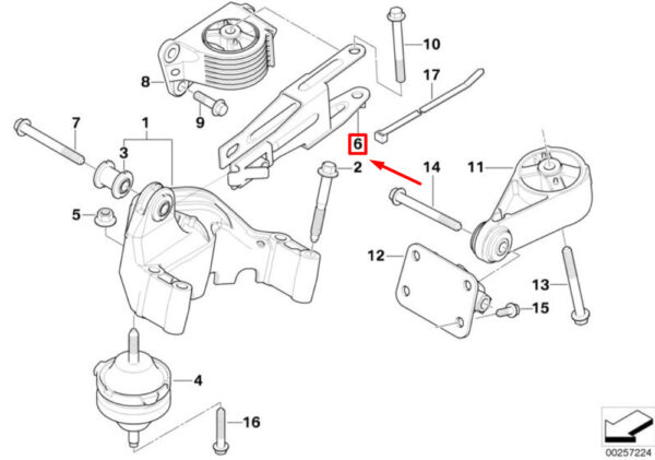 NEW MINI COOPER R50, R53 SUPPORTED ENGINE MOUNT 22116758539 ORIGINAL - Image 4