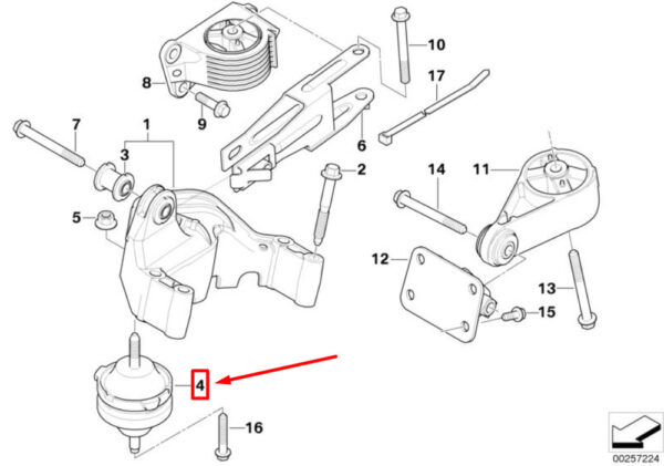 Mini Cooper One R50 Engine Mount 22116760448