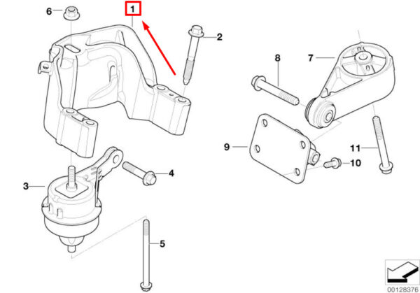 MINI CONVERTIBLE R52 Mount for Engine Mount 22116763252 6763252 NEW REAL