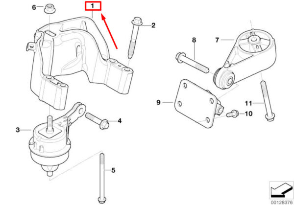 MINI CONVERTIBLE R52 engine mount 22116768204 6768204 NEW GENUINE
