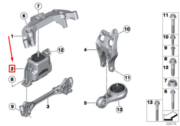 Mini Cooper R56 Engine Mount 22116778645