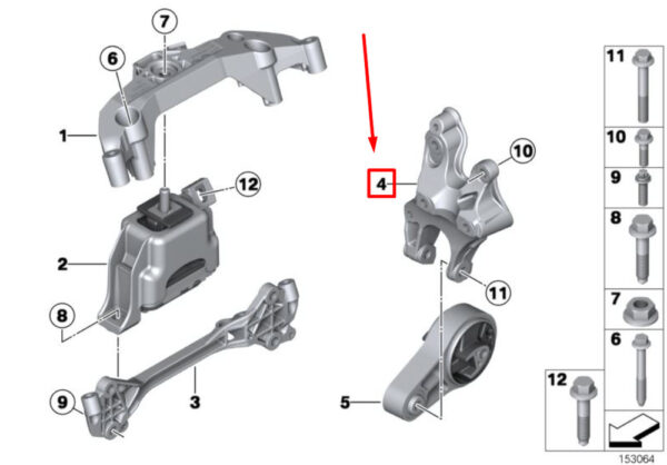 MINI CONVERTIBLE R57 Mount for Engine Suspension 6780439 22116780439 NEW REAL - Image 5