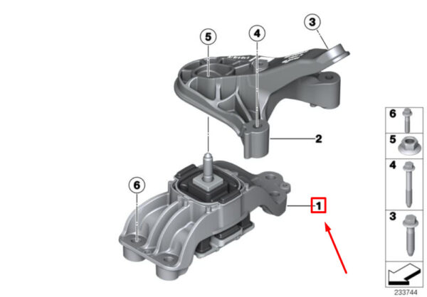 MINI COOPER S COUNTRYMAN R60 Transmission Mount 22316784355 NEW REAL