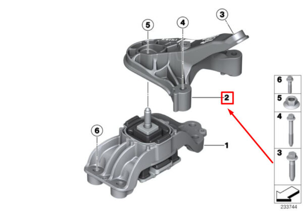 MINI COOPER R56 Transmission Mount 22316872019 6872019 NEW REAL - Image 4