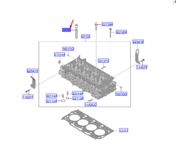 223212U000 Hyundai Kona MK1 cylinder head screw 223212U000