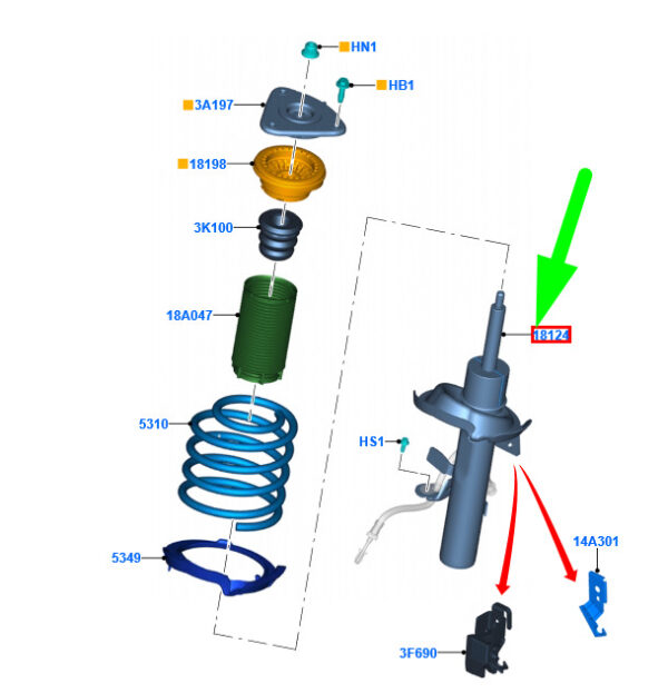 NEW FORD C-MAX MK2 FRONT SHOCK ABSORBER KIT 2264313 MEBV6J-18K045-AA ORIGINAL - Image 3