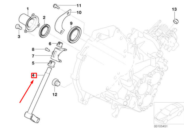 MINI CONVERTIBLE R52 Clutch Fork Release Shaft 23117509742 7509742 NEW REAL - Image 5