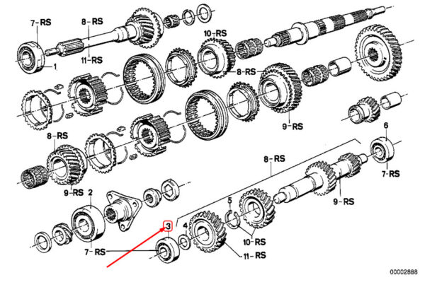 BMW 5 E28 Manual Transmission Grooved Ball Bearing 23121231495 NEW ORIGINAL - Image 4