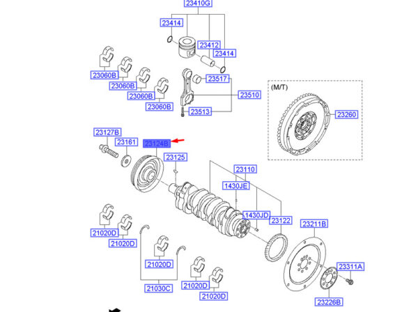 231242F010 Hyundai Santa FE MKL3 DM crankshaft damper pulley 231242F010