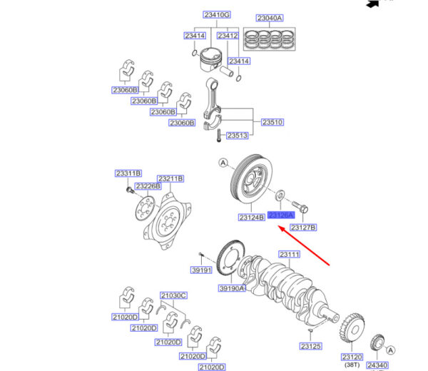 2312632021 KIA SPORTAGE QL MK4 Crankshaft Washer 2312632021 NEW GENUINE