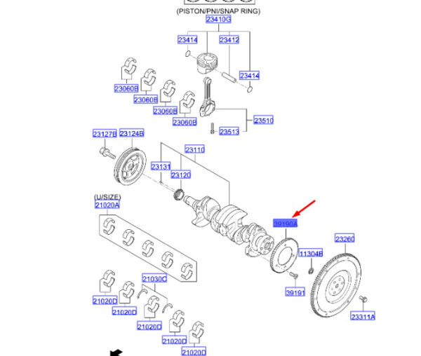 231412B700 Hyundai Kona MK4 Crankshaft Position Sensor Wheel 231412B700