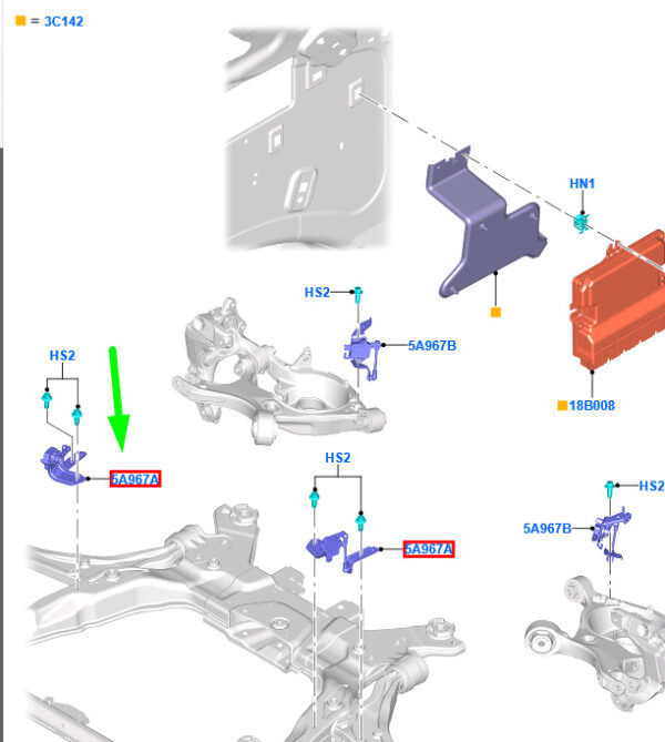 NEW FORD GALAXY MK3 FRONT RIGHT LEVEL SENSOR DG9C-3C097-AXH 2333887 ORIGINAL - Image 3