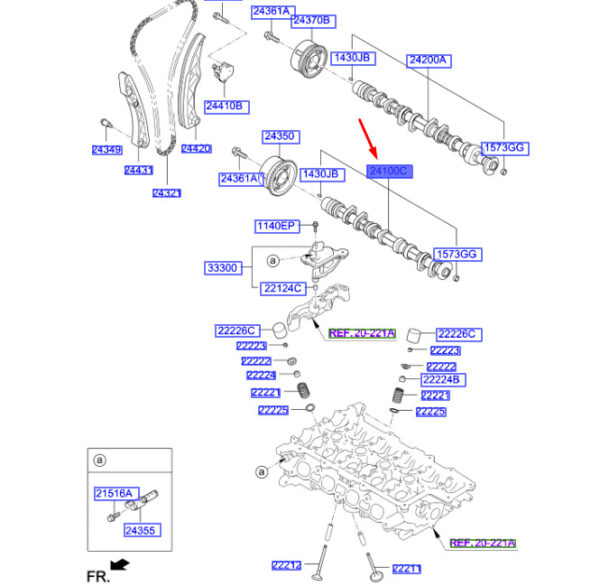 241002B770 Hyundai Kona MK1 Inlet Camshaft 241002B770