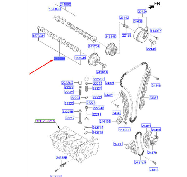 Kia Sportage QL MK4 Exhaust Camshaft 242002GGA0 NEW ORIGINAL - Image 4