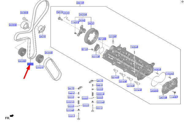 243502U000 Hyundai Tucson NX4 MK4 Gear Belt 243502U000