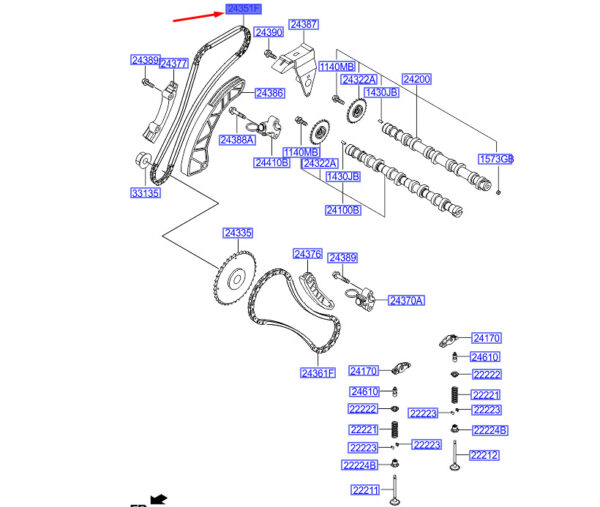 243512A600 Hyundai i30 MK3 Control Chain 243512A600