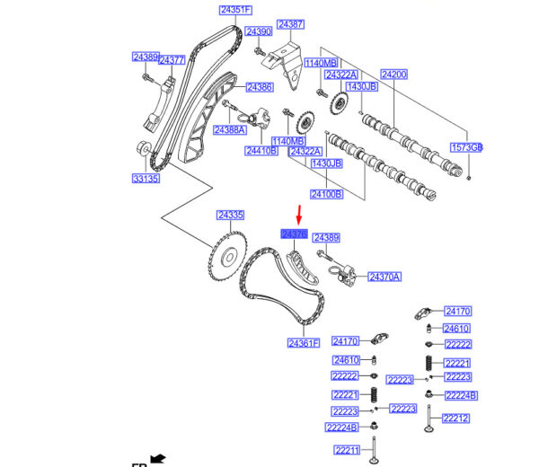 243762A000 Hyundai i30 MK3 Control Chain Lever 243762A000