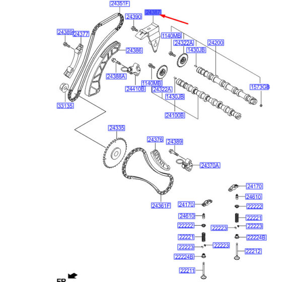 243872A300 Hyundai i30 MK3 Control Chain Guide 243872A300 NEW ORIGINAL
