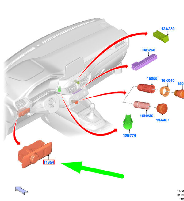 NEW FORD KUGA CX482 MK3 HEADLIGHT SWITCH ASSY 2473645 ORIGINAL - Image 3