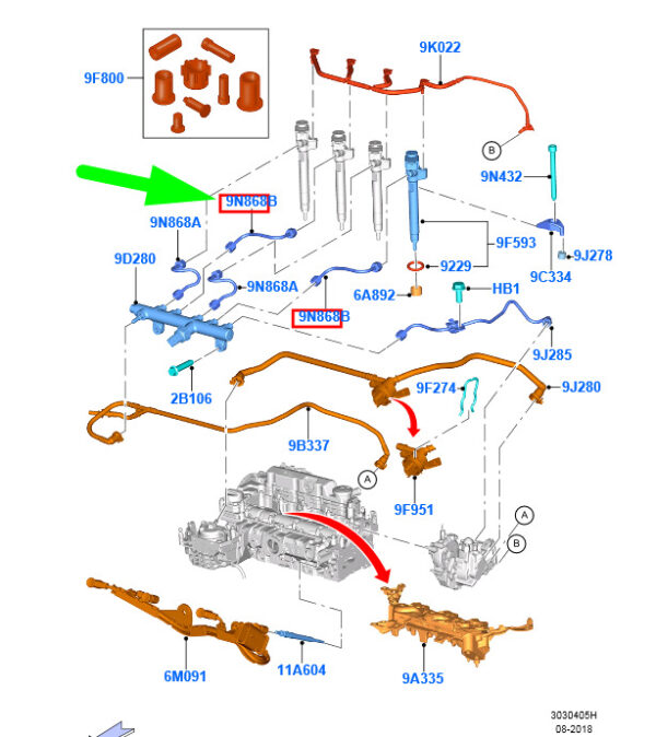 NEW FORD GALAXY MK3 CD390 INJECTION LINE 2500245 DS7Q-9N868-DC ORIGINAL - Image 3