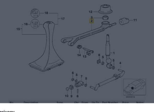 BMW E31 840Ci 840i Coupe Shift Arm 25111222366 Original - Image 4