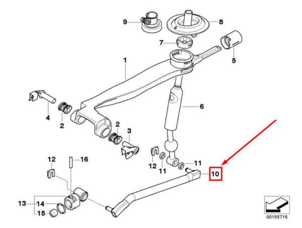BMW 5 E60 manual transmission shift bar 25117521446 7521446 NEW ORIGINAL - Image 4