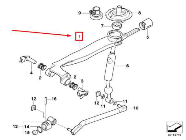 BMW 5 E60 manual transmission shift lever 25117573127 7573127 NEW ORIGINAL - Image 4