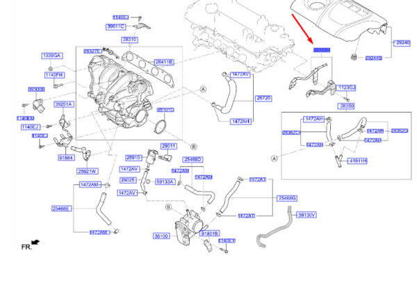283532B700 Hyundai Kona MK1 Vacuum Pipe 283532B700