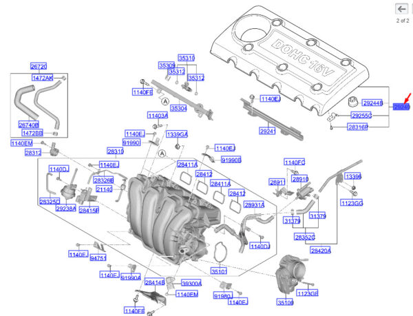 292402G000 Hyundai Santa Fe M3 DM Engine Cover 292402G000 NEW ORIGINAL