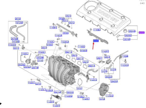 292422G000 Hyundai Santa Fe MK3 DM Engine Cover Mount 292422G000