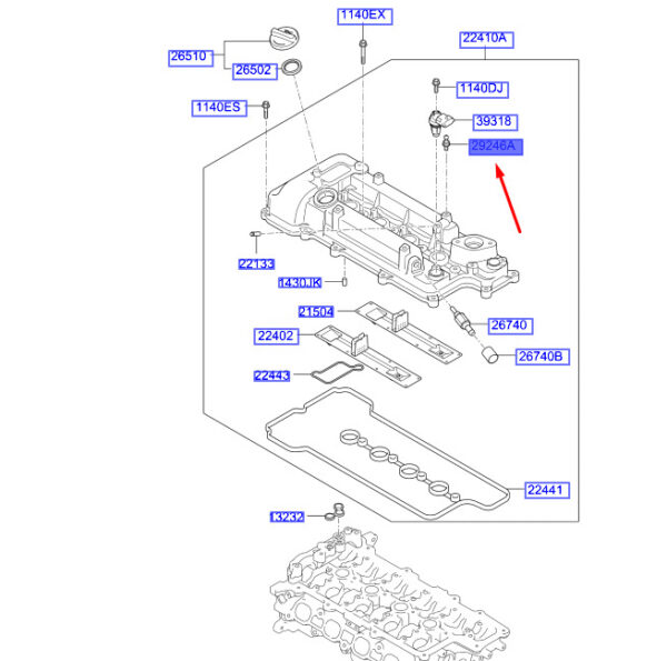 292432B400 Hyundai Kona MK1 Engine Lid Mounting Screw 292432B400