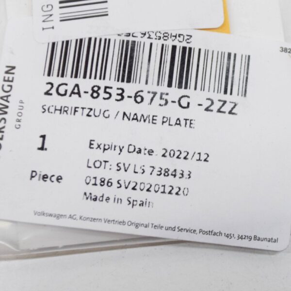 Volkswagen T-ROC Rear Emblem Badge 2GA853675G2ZZ NEW GENUINE - Image 5