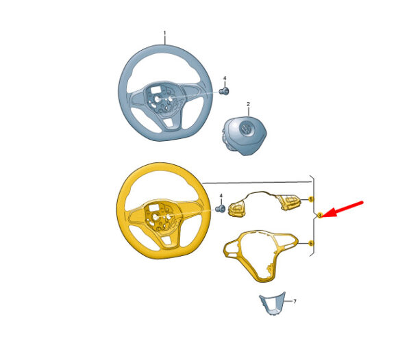 VW Arteon 3H7 Multifunction Steering Wheel 2G0419089CVDH NEW GENUINE - Image 5