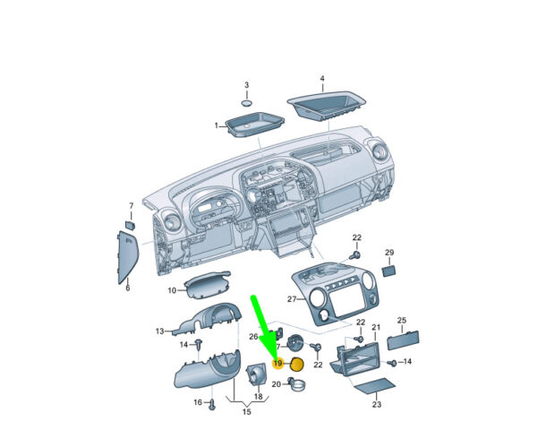 VW Amarok Genuine Dash Cover 2H0857297A9B9 - Image 3