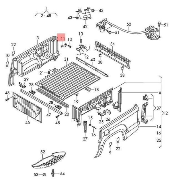 VW Amarok closing eye 1-part original 2H5809589 - Image 3