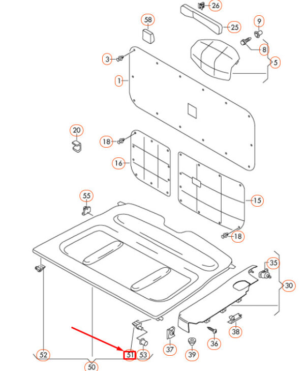 VW CADDY 2K Front Right Luggage Boot Cover Mounting 2K0863534 NEW GENUINE - Image 4