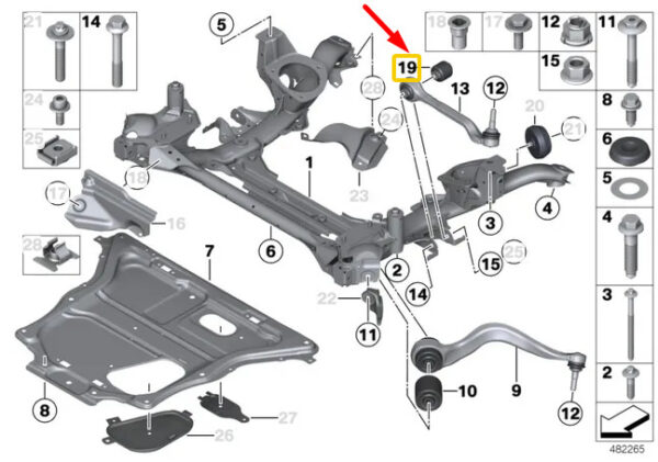 BMW 1 F20 Front Lower Rearward Control Arm Bushing 31106786959 NEW ORIGINAL - Image 4