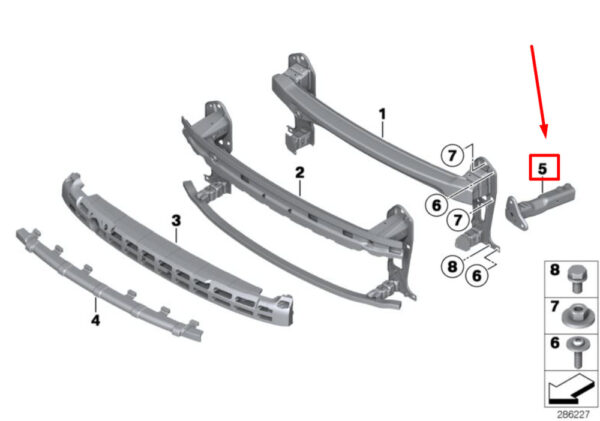 MINI CONVERTIBLE R57 LCI bumper holder left front 31106794419 NEW REAL - Image 4