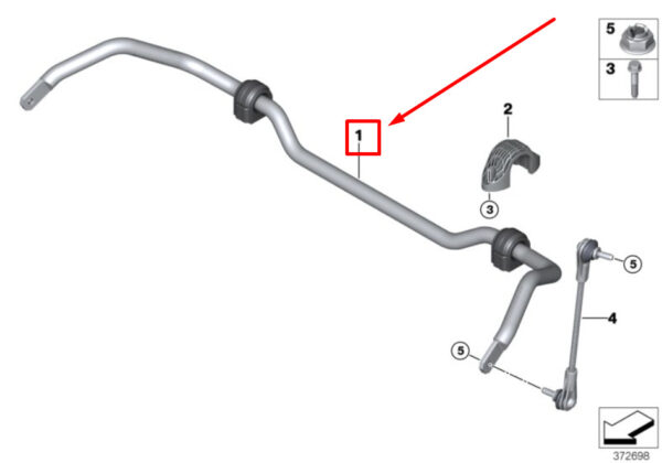 MINI F54 Front Stabilizer with Rubber Mount 31306853911 6853911 NEW - Image 5