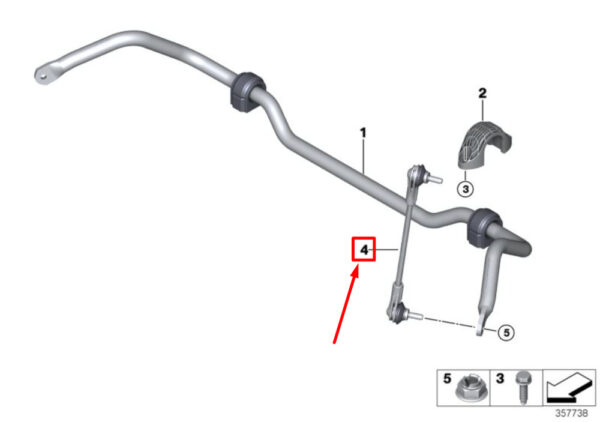 MINI COOPER F55 Swivel Support for Front Stabilizer 31306862863 NEW REAL - Image 4