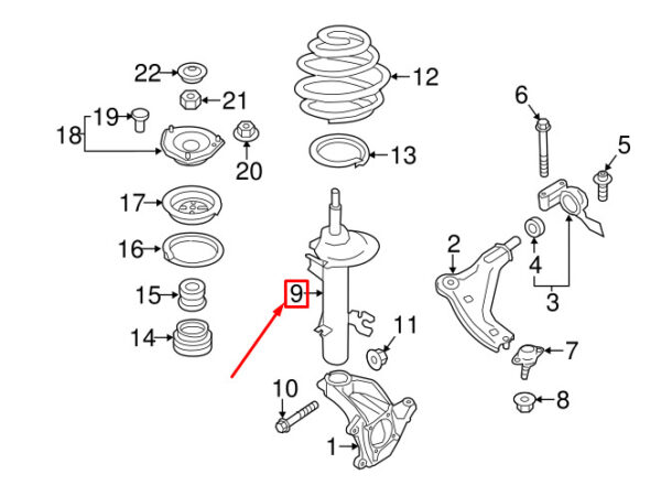 MINI COUNTRYMAN R60 FRONT LEFT SHOCK ABSORBER 31309813655 9813655 NEW GENUINE - Image 5
