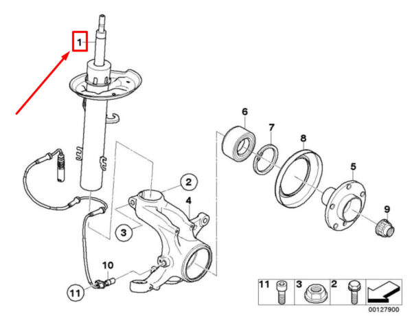 BMW X3 E83 shock absorber front right 31313453524 3453524 new original - Image 4