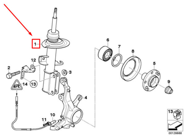 BMW X5 E53 shock absorber front right 31316764602 6764602 NEW ORIGINAL - Image 5