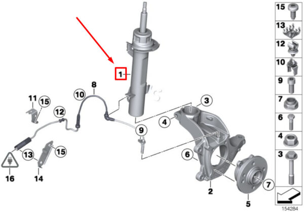 MINI COOPER R56 strut front left 6782211 31316782211 NEW REAL - Image 4