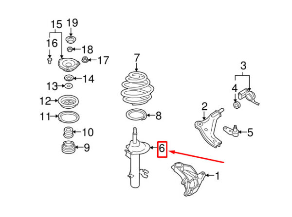 MINI CLUBMAN R55 FRONT LEFT SHOCK ABSORBER 6784513 31316784513 NEW GENUINE - Image 4
